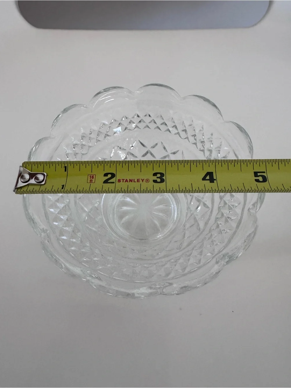 Vintage Cut Crystal Scalloped Bowl Candy Dish Cottagecore Grandmillennial Decor
